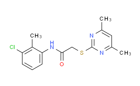 CAS No. 332922-60-8, N-(3-Chloro-2-methylphenyl)-2-((4,6-dimethylpyrimidin-2-yl)thio)acetamide