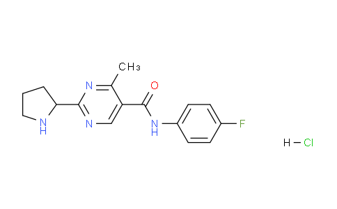 CAS No. 1229627-22-8, N-(4-Fluorophenyl)-4-methyl-2-(pyrrolidin-2-yl)pyrimidine-5-carboxamide hydrochloride
