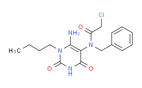 CAS No. 923762-54-3, N-(6-Amino-1-butyl-2,4-dioxo-1,2,3,4-tetrahydropyrimidin-5-yl)-N-benzyl-2-chloroacetamide