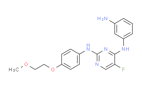 CAS No. 1202759-91-8, N4-(3-Aminophenyl)-5-fluoro-N2-(4-(2-methoxyethoxy)phenyl)pyrimidine-2,4-diamine