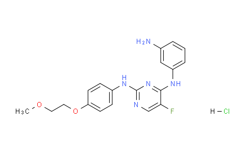 CAS No. 2044706-73-0, N4-(3-Aminophenyl)-5-fluoro-N2-(4-(2-methoxyethoxy)phenyl)pyrimidine-2,4-diamine hydrochloride
