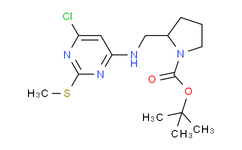 CAS No. 1261229-91-7, tert-Butyl 2-(((6-chloro-2-(methylthio)pyrimidin-4-yl)amino)methyl)pyrrolidine-1-carboxylate