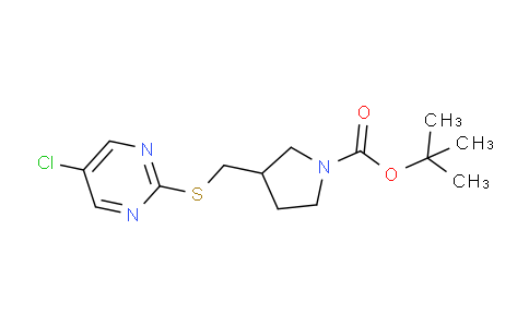CAS No. 1353972-20-9, tert-Butyl 3-(((5-chloropyrimidin-2-yl)thio)methyl)pyrrolidine-1-carboxylate