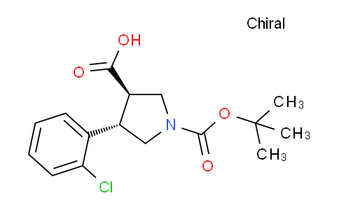 CAS No. 1212102-71-0, (3R,4S)-1-(tert-butoxycarbonyl)-4-(2-chlorophenyl)pyrrolidine-3-carboxylic acid