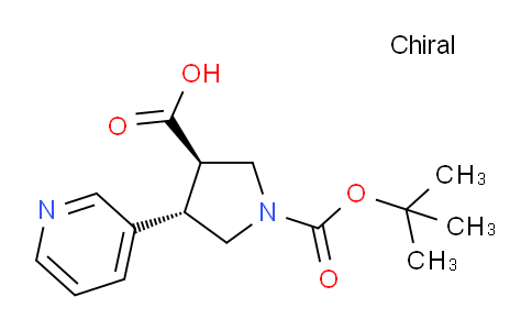 CAS No. 1212132-10-9, (3R,4S)-1-(tert-butoxycarbonyl)-4-(pyridin-3-yl)pyrrolidine-3-carboxylic acid