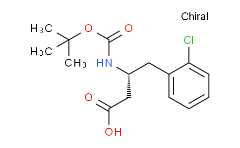 CAS No. 218608-93-6, (R)-3-((tert-butoxycarbonyl)amino)-4-(2-chlorophenyl)butanoic acid