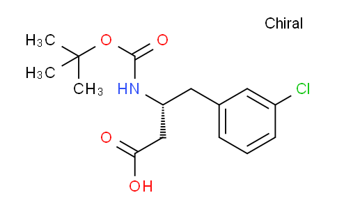 CAS No. 331763-56-5, (R)-3-((tert-butoxycarbonyl)amino)-4-(3-chlorophenyl)butanoic acid