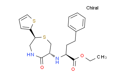 CAS No. 110143-57-2, ethyl (S)-2-(((2S,6R)-5-oxo-2-(thiophen-2-yl)-1,4-thiazepan-6-yl)amino)-4-phenylbutanoate