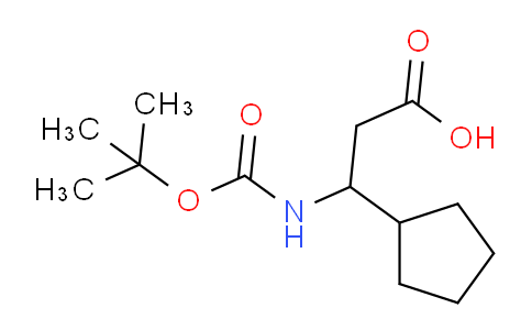 CAS No. 776330-74-6, 3-((tert-butoxycarbonyl)amino)-3-cyclopentylpropanoic acid