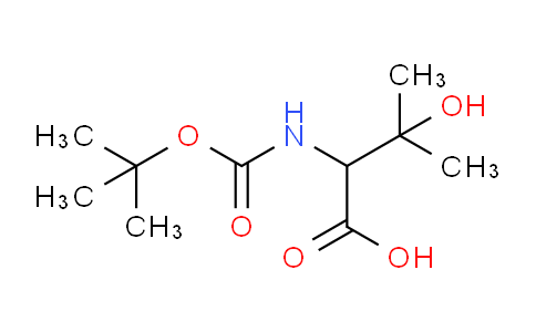 CAS No. 105504-72-1, 2-((tert-butoxycarbonyl)amino)-3-hydroxy-3-methylbutanoic acid