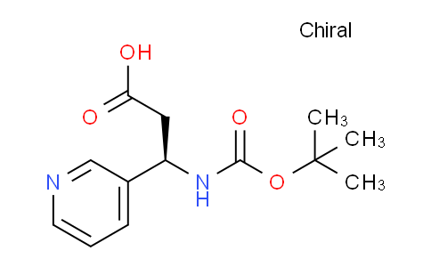 CAS No. 500788-96-5, (R)-3-((tert-butoxycarbonyl)amino)-3-(pyridin-3-yl)propanoic acid