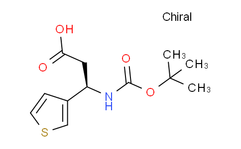 CAS No. 500788-99-8, (R)-3-((tert-butoxycarbonyl)amino)-3-(thiophen-3-yl)propanoic acid