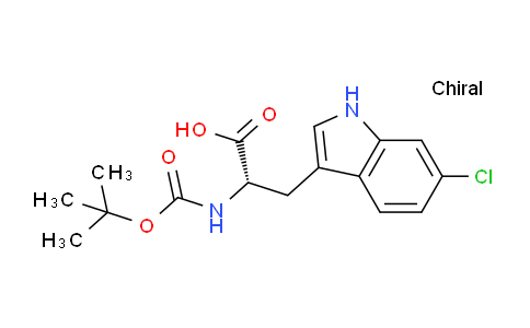 CAS No. 1234875-52-5, (S)-2-((tert-Butoxycarbonyl)amino)-3-(6-chloro-1H-indol-3-yl)propanoic acid