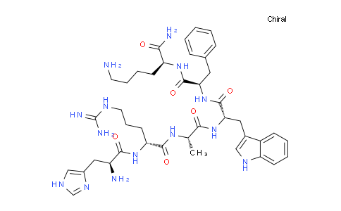 CAS No. 123689-72-5, (S)-2-((6R,9S,12S,15R)-12-((1H-indol-3-yl)methyl)-1-amino-6-((S)-2-amino-3-(1H-imidazol-4-yl)propanamido)-15-benzyl-1-imino-9-methyl-7,10,13-trioxo-2,8,11,14-tetraazahexadecan-16-amido)-6-aminohexanamide