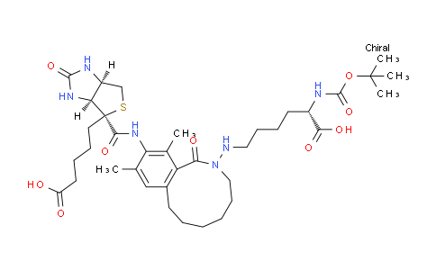 CAS No. 102910-26-9, N2-(tert-butoxycarbonyl)-N6-(11-((3aS,4S,6aR)-4-(4-carboxybutyl)-2-oxohexahydro-1H-thieno[3,4-d]imidazole-4-carboxamido)-10,12-dimethyl-1-oxo-3,4,5,6,7,8-hexahydrobenzo[c]azecin-2(1H)-yl)-L-lysine