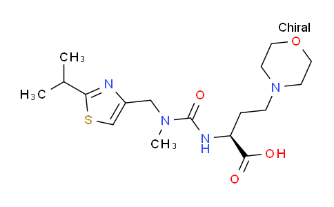 CAS No. 1004316-92-0, (S)-2-(3-((2-isopropylthiazol-4-yl)methyl)-3-methylureido)-4-morpholinobutanoic acid