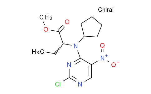 CAS No. 755039-53-3, methyl (R)-2-((2-chloro-5-nitropyrimidin-4-yl)(cyclopentyl)amino)butanoate