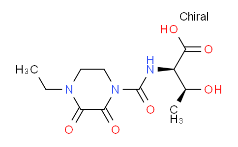 CAS No. 76610-81-6, (4-ethyl-2,3-dioxopiperazine-1-carbonyl)-D-threonine