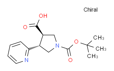 CAS No. 267876-09-5, (3R,4R)-1-(tert-butoxycarbonyl)-4-(pyridin-2-yl)pyrrolidine-3-carboxylic acid