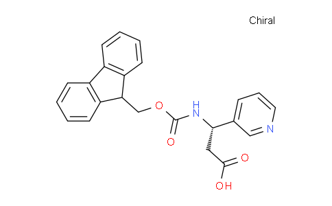 CAS No. 507472-06-2, (S)-3-((((9H-fluoren-9-yl)methoxy)carbonyl)amino)-3-(pyridin-3-yl)propanoic acid