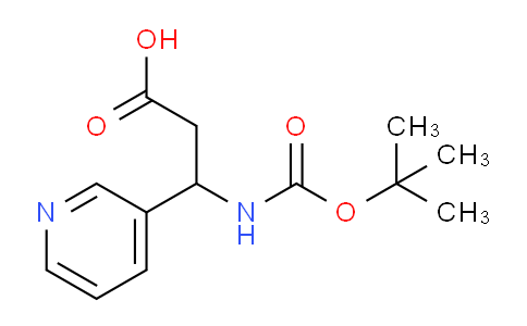 CAS No. 166194-68-9, 3-((tert-butoxycarbonyl)amino)-3-(pyridin-3-yl)propanoic acid