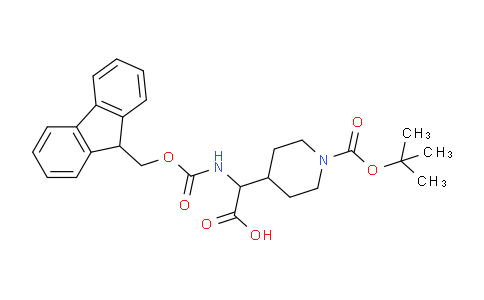 CAS No. 313051-96-6, 2-((((9H-Fluoren-9-yl)methoxy)carbonyl)amino)-2-(1-(tert-butoxycarbonyl)piperidin-4-yl)acetic acid