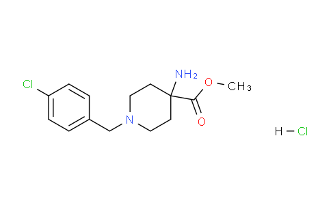 CAS No. 1244949-76-5, methyl 4-amino-1-(4-chlorobenzyl)piperidine-4-carboxylate hydrochloride
