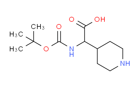 CAS No. 494210-73-0, 2-((tert-Butoxycarbonyl)amino)-2-(piperidin-4-yl)acetic acid