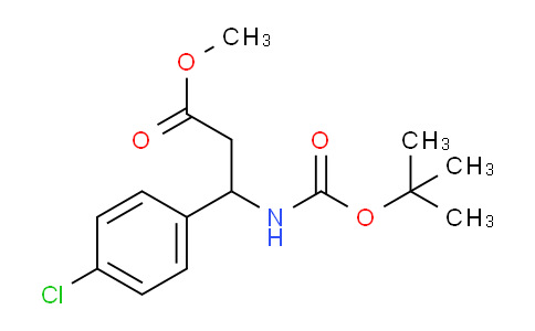 CAS No. 277745-47-8, Methyl 3-((tert-butoxycarbonyl)amino)-3-(4-chlorophenyl)propanoate