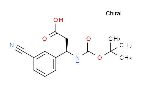 CAS No. 501015-21-0, (R)-3-((tert-butoxycarbonyl)amino)-3-(3-cyanophenyl)propanoic acid