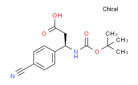 CAS No. 501015-22-1, (R)-3-((tert-butoxycarbonyl)amino)-3-(4-cyanophenyl)propanoic acid