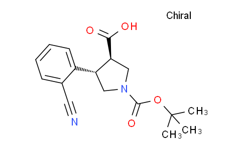 CAS No. 1394827-49-6, (3R,4S)-1-(tert-Butoxycarbonyl)-4-(2-cyanophenyl)pyrrolidine-3-carboxylic acid