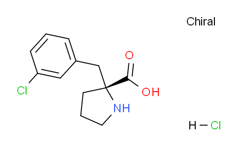 CAS No. 637020-80-5, (R)-2-(3-chlorobenzyl)pyrrolidine-2-carboxylic acid hydrochloride