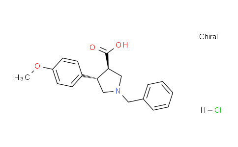 CAS No. 698359-62-5, trans-1-Benzyl-4-(4-methoxyphenyl)pyrrolidine-3-carboxylic acid hydrochloride