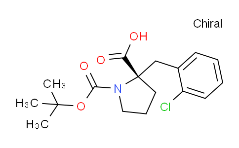 CAS No. 706806-67-9, (S)-1-(tert-butoxycarbonyl)-2-(2-chlorobenzyl)pyrrolidine-2-carboxylic acid