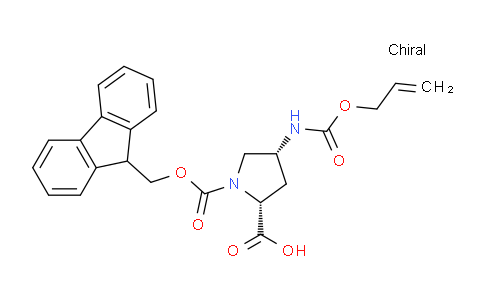 CAS No. 273222-05-2, (2R,4R)-1-(((9H-fluoren-9-yl)methoxy)carbonyl)-4-(((allyloxy)carbonyl)amino)pyrrolidine-2-carboxylic acid
