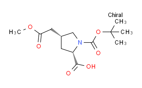 CAS No. 540501-64-2, (2S,4R)-1-(tert-butoxycarbonyl)-4-(2-methoxy-2-oxoethyl)pyrrolidine-2-carboxylic acid