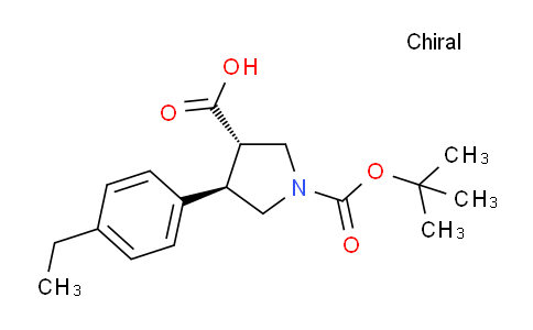 CAS No. 1227845-15-9, (3S,4R)-1-(tert-butoxycarbonyl)-4-(4-ethylphenyl)pyrrolidine-3-carboxylic acid