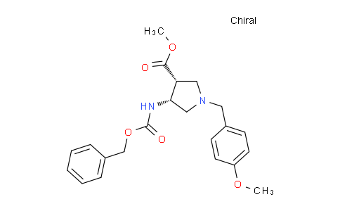 CAS No. 1245648-14-9, methyl (3R,4R)-4-(((benzyloxy)carbonyl)amino)-1-(4-methoxybenzyl)pyrrolidine-3-carboxylate