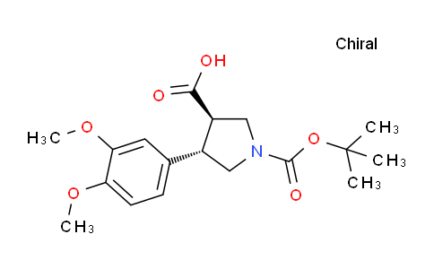 CAS No. 959580-91-7, (3R,4S)-1-(tert-Butoxycarbonyl)-4-(3,4-dimethoxyphenyl)pyrrolidine-3-carboxylic acid