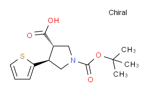 CAS No. 959581-75-0, (3S,4S)-1-(tert-Butoxycarbonyl)-4-(thiophen-2-yl)pyrrolidine-3-carboxylic acid