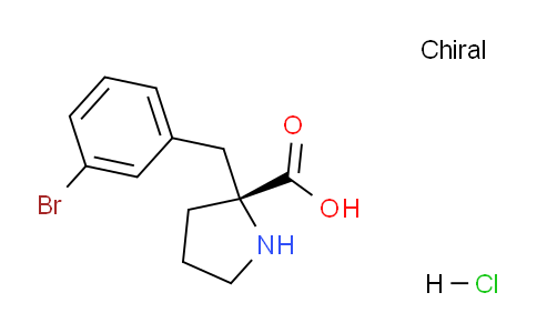 CAS No. 1049741-27-6, (R)-2-(3-bromobenzyl)pyrrolidine-2-carboxylic acid hydrochloride