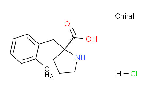 CAS No. 1049741-94-7, (S)-2-(2-methylbenzyl)pyrrolidine-2-carboxylic acid hydrochloride