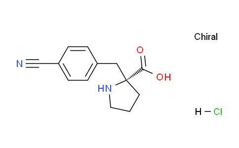 CAS No. 1049728-28-0, (R)-2-(4-cyanobenzyl)pyrrolidine-2-carboxylic acid hydrochloride
