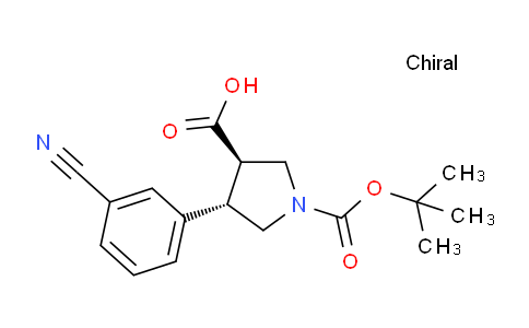 CAS No. 1161787-87-6, (3R,4S)-1-(tert-butoxycarbonyl)-4-(3-cyanophenyl)pyrrolidine-3-carboxylic acid