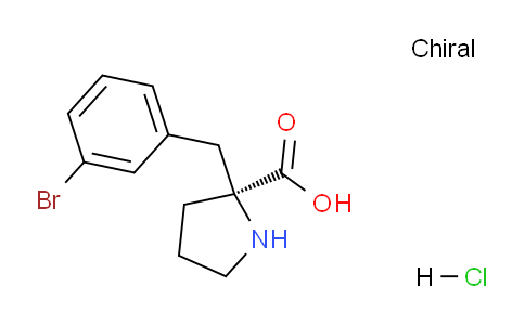 CAS No. 1217836-26-4, (S)-2-(3-bromobenzyl)pyrrolidine-2-carboxylic acid hydrochloride