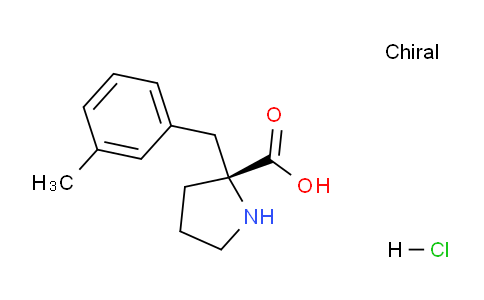 CAS No. 1217840-70-4, (R)-2-(3-methylbenzyl)pyrrolidine-2-carboxylic acid hydrochloride