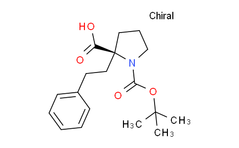 CAS No. 1217805-48-5, (R)-1-(tert-butoxycarbonyl)-2-phenethylpyrrolidine-2-carboxylic acid