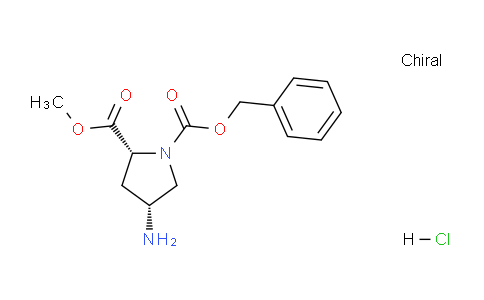 CAS No. 1217457-41-4, 1-benzyl 2-methyl (2R,4R)-4-aminopyrrolidine-1,2-dicarboxylate hydrochloride