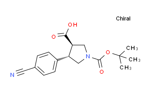 CAS No. 1217702-50-5, (3R,4S)-1-(tert-Butoxycarbonyl)-4-(4-cyanophenyl)pyrrolidine-3-carboxylic acid